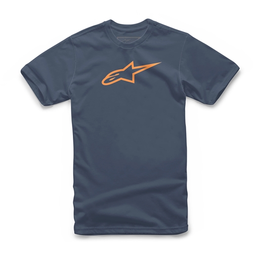 ALPINESTARS Ageless Classic Tee, T-shirts voor de motorfietsrijder, Navy-Oranje